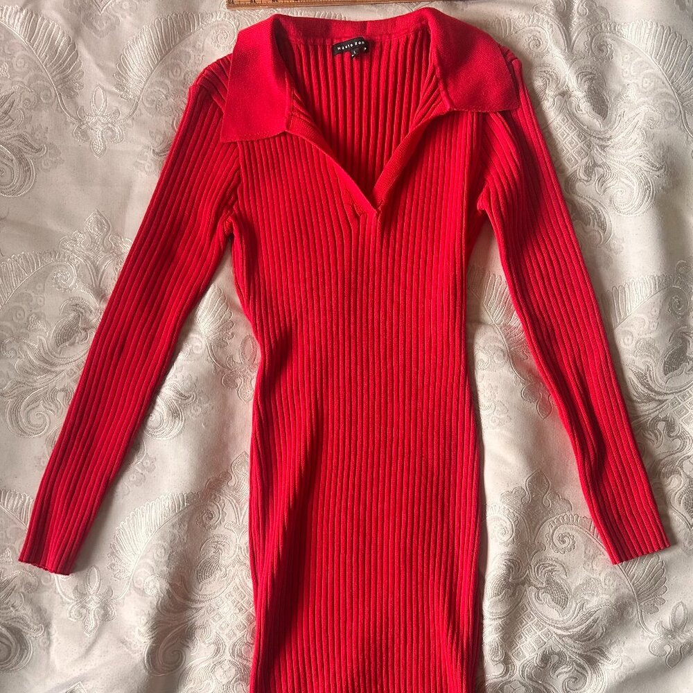 Haute Monde Red Bodycon Dress (Size L)